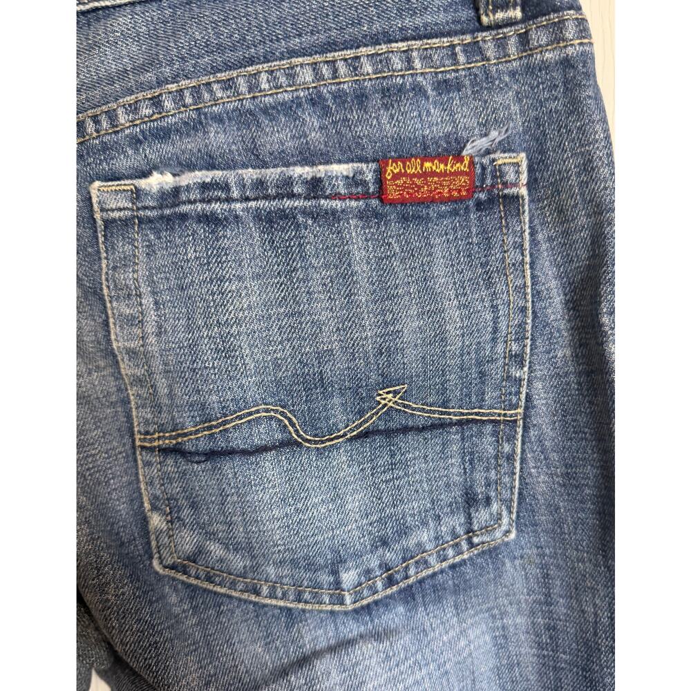 7 for all Mankind 7FAMK Women Denim Jeans Size 29 Boot Buttonfly Cotton EUC - Picture 6 of 11